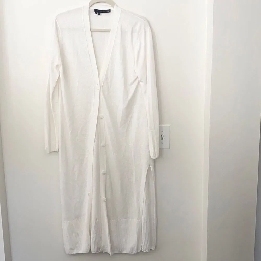 360 Long Cardigan linen Italian Yarn Sweater M